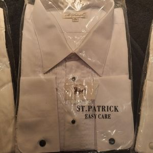 White French cuff men's button-up dress shirt size 19 34/35 Modena